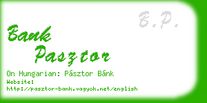 bank pasztor business card